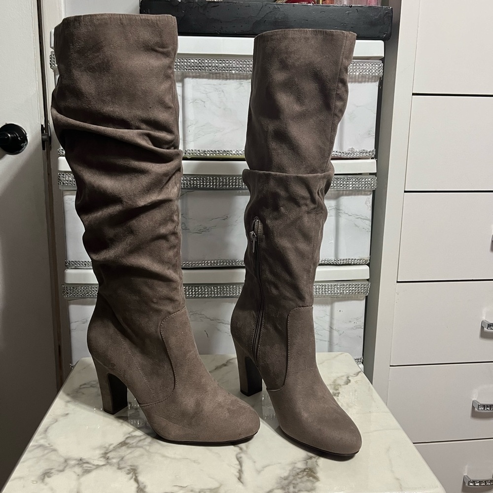 Faux suede boots